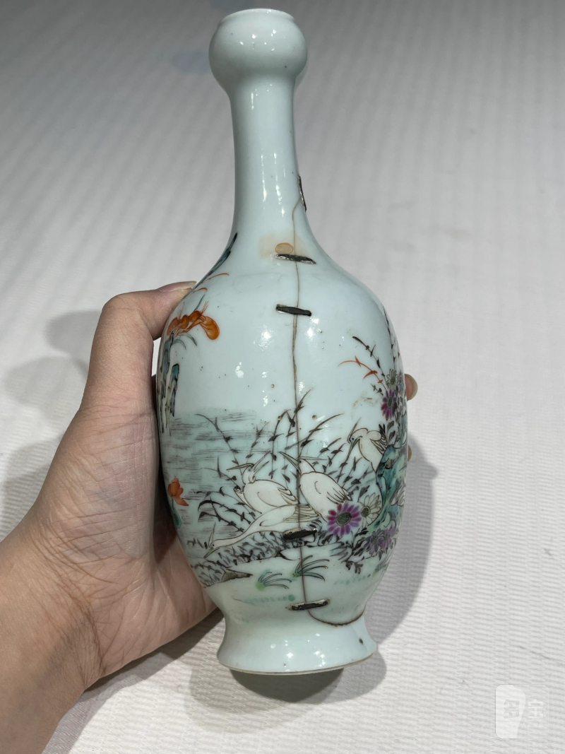 清代 粉彩花鸟纹瓶一组二十一件 - 图30